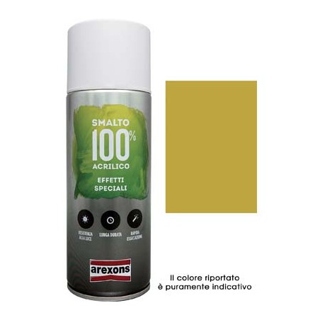 SMALTO SPRAY 100% ACRILICO METALLIZZANTE AREXONS ORO RICCO PALLIDO ML 400